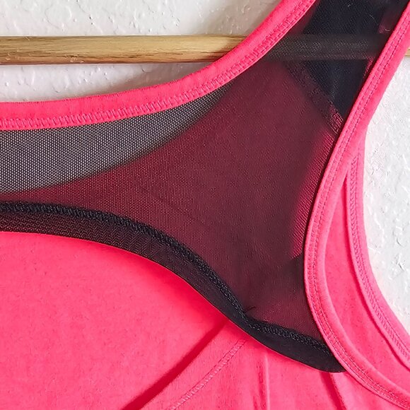 Womens Pink Tank Top XL Zone Pro Black Mesh Sleeveless Scoop Neck Activewear - Picture 5 of 7